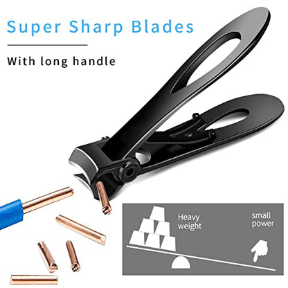 Nail Clippers for Thick Nails,Fingernail Toenail Clippers,Nail Clipper Set for Adult Men Women (Black) - size: Black with carry sack