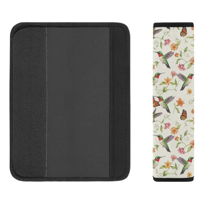 2PCS Hummingbird Monarch Butterfly Floral Seat Belt Cover Breathable Automotive Seat Belt Protector for Adult Use, Most Cars, Pressure Relief - color: Pattern 653