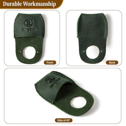 Thumb Guard Wood Carving Tools, Leather Finger Protector, Handmade Carpenter Working Carving Kit Accessories Green - color: Green
