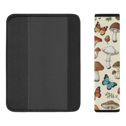 2PCS Mushroom Moth Floral Car Seat Belt Pad Universal Fit Seat Belt Covers Cushion for Kids, Car Seats Pushchair Strollers High Chair Pushchair, Easy Install (No Tool) - color: Pattern 255