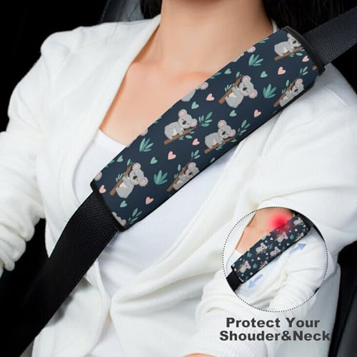 2 Pack Breathable Car Seat Straps Shoulder Pads for Adults and Children, All Vehicles, Koala Bear Animals Harness Pads Strap, Pressure Relief - color: Pattern 1190
