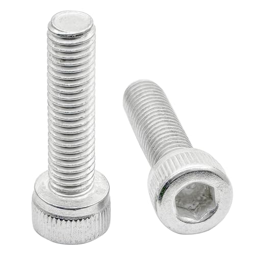 M5 x 20mm Hex Socket Head Cap Screws Bolts,6063 Aluminum Alloy Socket Head Cap Bolt Fasteners,Silver(10Pcs) - size: M5 x 20mm