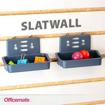 Officemate Utility Tray Organizer, 3 Pack, Pegboard / Slatwall Organizer For Office, Classroom, Workbench, Kitchen, Craft Room, and Garage (29422) - style: Utility Tray Organizer
