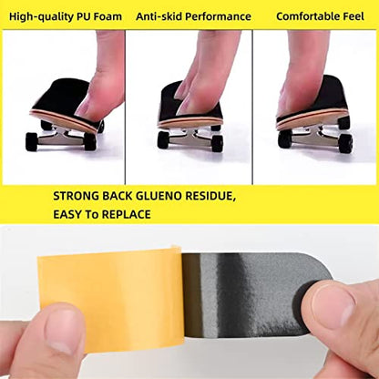 12Pcs Pre Cut Grip Tape for Fingerboards, 100mm*28mm One Step Install Pro Finger-Skateboard Foam Adhesive Stickers (12pcs) - color: style4 12pcs