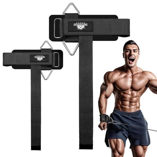 Wrist Cuffs Weight Lifting Straps – Heavy-Duty Cable Machine Attachments & Weightlifting Wrist Support for Lateral Raises, Pull Exercises & Strength Training - color: black, size: size M
