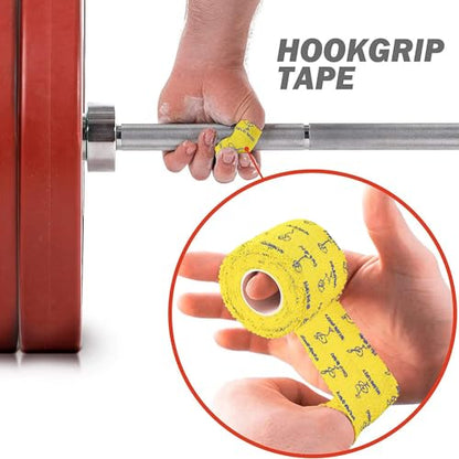 WARM BODY COLD MIND 1.85" Weightlifting Thumb Tape - Hook Grip Tape for Powerlifting, Cross Training, Gym Tape, Workout, Weight Lifting Tape, Athletic Finger Wrap (Yellow 3 Rolls) - color: 3 rolls yellow