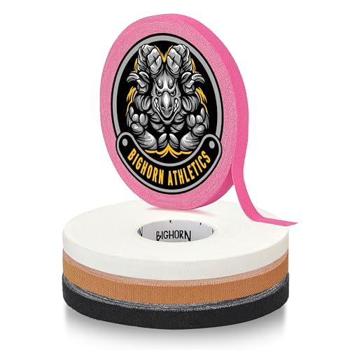 Bighorn Athletics Finger Tape, 0.2" x 45ft, 4 Rolls, Black/White/Pink/Nude | Fingers & toes support in Jiu Jitsu, Rock Climbing, Running, MMA. EZ tear tape, Zinc oxide adhesive, peels off clean. - color: Black/White/Pink/Nude, size: 0.2-Inch