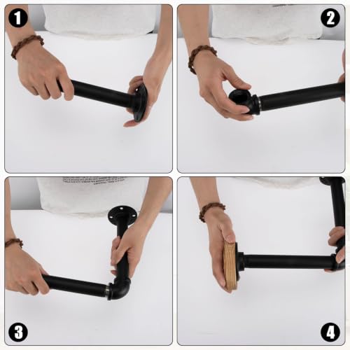 PSLER 3 Pack Helmet Wall Mount, Industrial Pipe Rack for Helmets & Gear | Vintage industrial pipe design,Thickened wall-mounted base,Multi-scene universal holder,Hang riding jackets, scarves & gloves