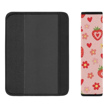 2 Pack Breathable Car Seat Straps Shoulder Pads for Elderly Support, All Vehicles, Cute Red Strawberry Pink Seat Belt Cushion, Neck and Shoulder Support - color: Pattern 1110