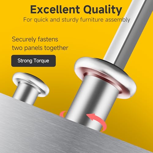 Mywish 10Sets M6 x 25mm Flat Head Hex Socket Cap Screws Bolts and Barrel Nuts Kit, 304 Stainless Steel Furniture Connector Bolts, Metric M6 Countersunk Binding Screws for Crib Cabinet with Hex Spanner - size: M6 x 25mm