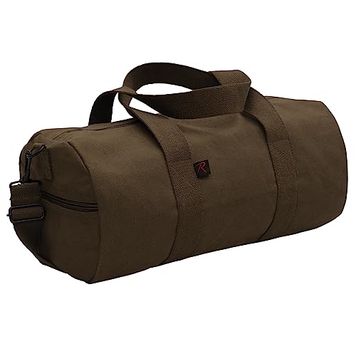 Rothco Heavy-Duty Canvas Shoulder Duffle Bag - Rugged Travel Gym Gear Equipment Bag - color: Earth Brown, size: 15 Inches