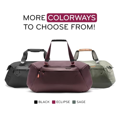 Peak Design Travel Duffel 65L, Eclipse, Weatherproof, Extra-Wide Zip, 4 External Pockets, Fits Packing & Camera Cubes, Ideal Weekend Bag, Versatile Duffel for Travel & Everyday Use - color: Eclipse, size: 65L