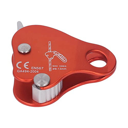 Bnineteenteam Climbing Rope Grab Aluminum Alloy Self Locking Stopper for Outdoor Mountaineering and Rock Climbing, 1 Pack - color: Orange