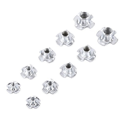 Carbon Steel FOURPRONGED TNUT KIT, 90PCS Assortment M3/M4/M5/M6/M8 for Wood Furniture, Rock Climbing Holds, CABINETRY [Highly and
