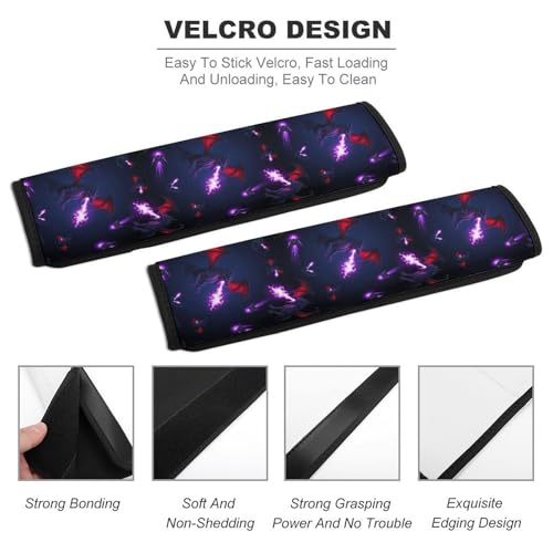 2 Pack Universal Fit Seat Belt Cover for Child, Stroller Pushchair High Chair, Purple Dragon Automotive Seat Belt Protector, Pressure Relief - color: Pattern 1133