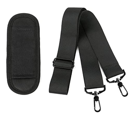 Ytonet Shoulder Strap, 52" Universal Adjustable Padded Laptop Shoulder Strap Replacement Comfortable Belt with Metal Hooks for Laptop Messenger Crossbody Bag Luggage Duffel Camera, Black
