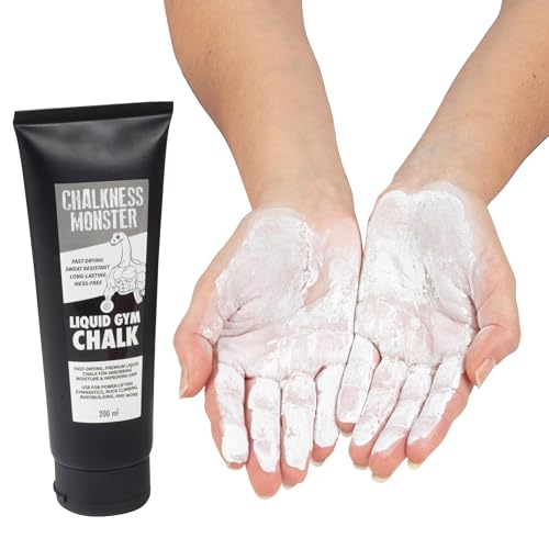 Liquid Gym Chalk - Mess-Free - Premium Sweat Resistant Long Lasting Grip - Quick Dry Hand Grip for Gymnastics, Rock Climbing, Power Lifting and More - Chalkness Monster - size: 200mL 2 Pack