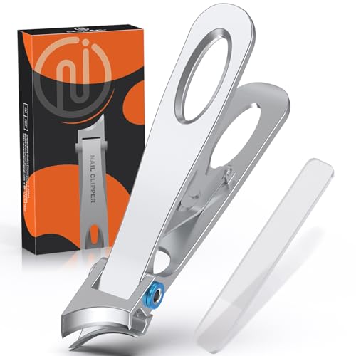 Toenail Clippers for Thick Toenails with 45° Curve Blade, Wide Jaw, Long Handle Easier Trimming | Ergonomic Toe Nail Clippers for Thick Nails for Seniors Men | Premium Steel Fingernail Clipper Cutter - style: Silver curve nail clippers