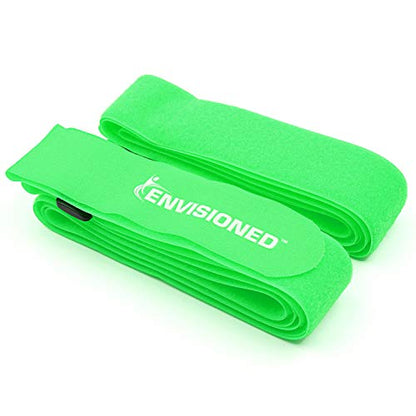 Reusable Cinch Straps 2" x 100" - 2 Pack - Hook and Loop Straps (Neon Green) - color: Green, size: 2" x 100"