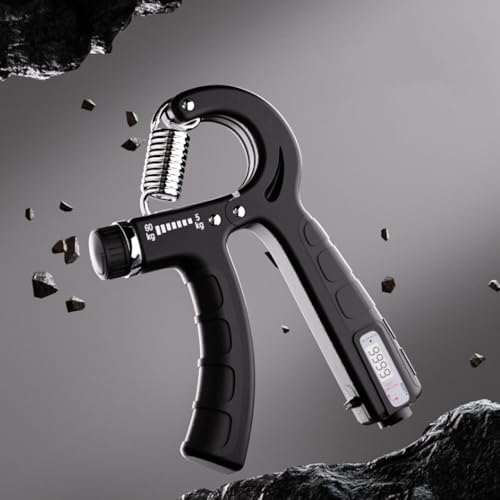 Adjustable Hand Grip Strengthener with Mechanical Counter, 11-132 Lbs (5-60kg) for Forearm & Hand Training – 1 Pack - color: Gray-Black Mechanical Counter