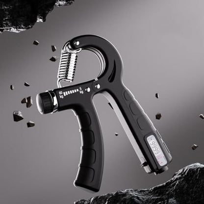 Adjustable Hand Grip Strengthener with Mechanical Counter, 11-132 Lbs (5-60kg) for Forearm & Hand Training – 1 Pack - color: Gray-Black Mechanical Counter