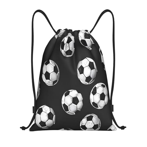 Drawstring Sports Backpacks - Lightweight Swim Gym Bags for Women Men String Sackpack for Beach Travel Yoga(Small, Sports Soccer Ball) - color: Sports Soccer Ball, size: Small