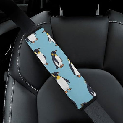 2 Pack Cute Penguin Blue Car Seat Straps Shoulder Pads Soft Padded Shoulder Harness Cover for Adult Use, Stroller Pushchair High Chair, Pressure Relief - color: Pattern 649