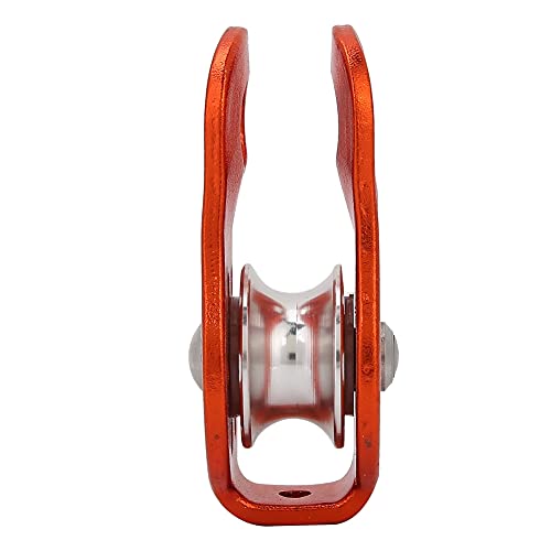 Movable Side Swing Single Pulley Mobile Side Plate Pulley 26KN Downhill Pulley Portable for Outdoor Climbing Crossing Lifting (Orange)