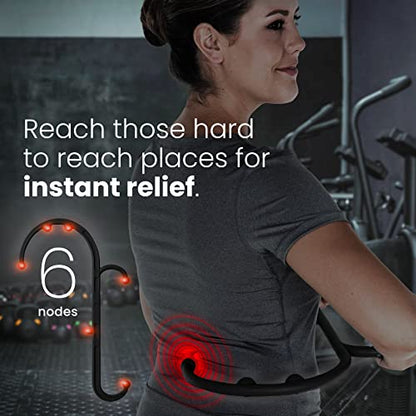 LiBa Back Massager Trigger Point Cane, Deep Tissue Back Neck Massager Black | Pain relief tool, reaches between shoulder blades, BPA-free, trigger point massage tool for full body, shoulders, Legs - color: B. Black