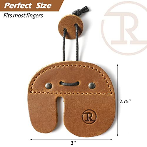 Ringsun Leather Archery Finger Tabs,Handmade Archery Finger Guard for Shooting Practice Gear, Recurve Bow Fingers Tab - color: Yellow Brown