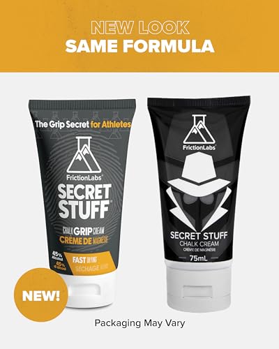 Friction Labs Quick Grip Secret Stuff Liquid Chalk for Athletes - Made in USA - Skin Friendly - Rock Climbing, Weightlifting, Gym, Tennis - Trusted by 100+ Pro Athletes - Best Workout Chalk - 75mL - style: Original - With Alcohol