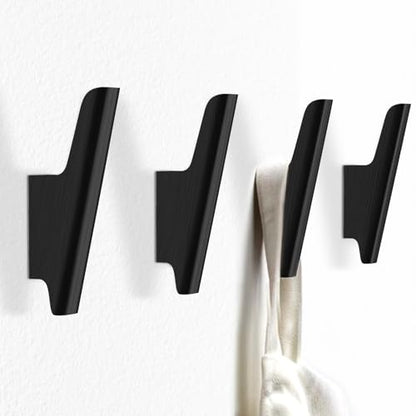 Wood Wall Hooks 4 Pack Coat Hooks Wall Mount Black Wooden Hooks for Hanging Hat, Bag, Backpack, Rustic Coat Hooks for Wall, Wood Towel Hooks for Bathrooms and Entryway Hooks (Black) - color: Black