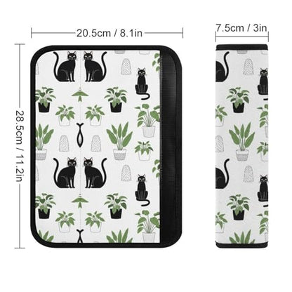 2 Pack Funny Black Cat Plant Garden Seat Belt Cover Universal Fit Shoulder Harness Cover for Girls and Boys, Car Seats Pushchair Strollers High Chair Pushchair - color: Pattern 1154