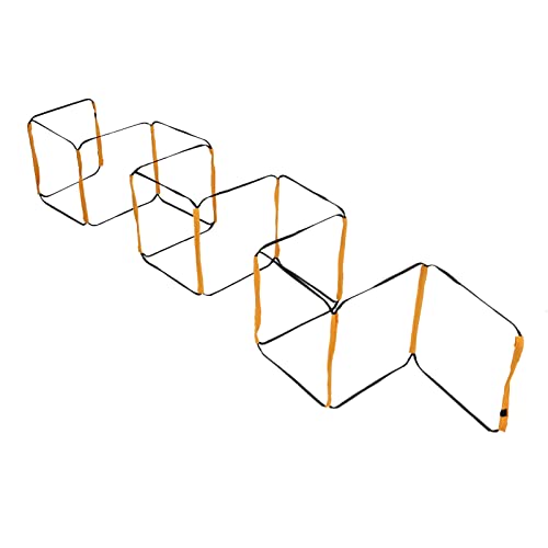 Agility Ladder Speed Training Equipment 12 Rung Professional Grade Durable Football Soccer Basketball Training Ladder with Carry Bag for Athletes Adults Orange 15.7x15.7 in