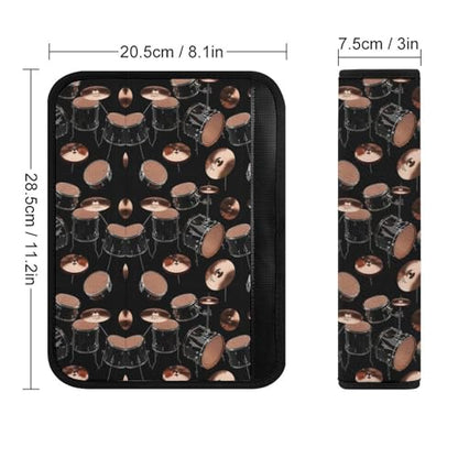 Universal Soft and Comfortable Drum Kit Classical Music Musical Instrument Print Seat Belt Shoulder Pad for Kids, Most Cars, 1 Pair Seat Belt Covers Cushion Anti-Slip Pad - color: Pattern 946