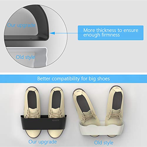 Wall Mounted Shoes Rack 2Pack with Sticky Hanging Strips, Plastic Shoes Holder Storage Organizer,Door Shoe Hangers (SM03-Black-2) - color: SM03-Black-2