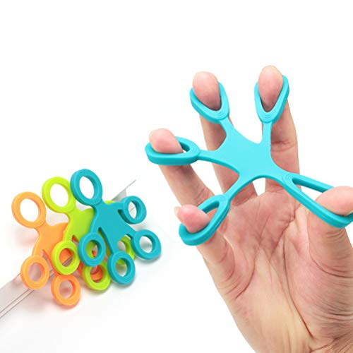 3pcs Finger Stretcher Exerciser, 3 Levels Hand Grip Strengthener, Hand 3 Strengthener Exerciser,Forearm Trainer Silicone Rings for Muscle Rehabilitation Band Fitness Expander (A)