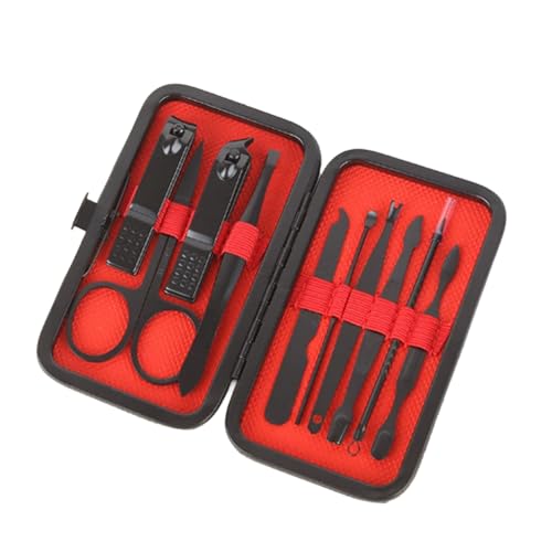 Grooming Kit Home and Travel-Manicure Set 7, Nail Clipper Set, Portable Nail Kit, Travel Nails Kits(Black) - color: Black, size: 7 Piece Set