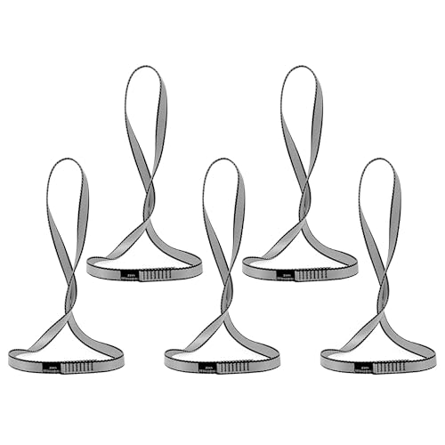 18MM Nylon Climbing Sling Runner 23KN CE2008/EN566 Rock Climbing Webbing Straps for Outdoor Climbing, Rappelling, Swing, Yoga Hammock etc - color: Grey|60cm/24inch|5PCS