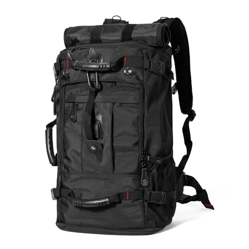 YOUMIAN Large Capacity For Travel Hiking Sports Carry On Backpack Durable Convertible Duffle Bag Laptop airplane (BLack, 45L-Normal) - color: Black, size: 45L-Normal SideAccess