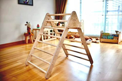 Montessori Climbing Triangle | Wooden Indoor Climbing Frame for Kids & Toddlers | Montessori Climbing Structure | Montessori Play Structure Wooden Activity Triangle (Large Triangle) - style: Triangle