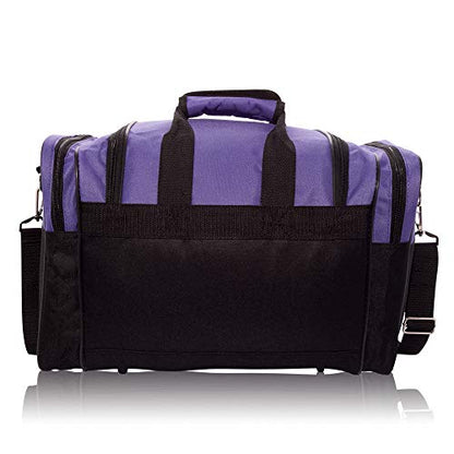DALIX 17" Blank Duffle Bag Duffel Bag Travel Size Sports Durable Gym Bag - color: Purple