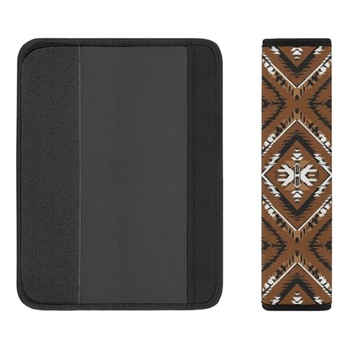 Universal Soft And Comfortable Car Seat Straps Shoulder Pads for Adult Use, Stroller Pushchair High Chair, 2PCS Bohemian Ethnic Mexican Geometric Rustic Western Southwestern Aztec Harness Pads Strap - color: Pattern 683