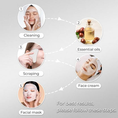 Stainless Steel Gua Sha Facial Tools | Premium Face & Body Massage Scraper for Skin Tightening & Sculpting | Gua Sha Beauty Tool for Jawline, Neck & Eyes with Travel Pouch – Perfect Skincare Gift - color: Silver Ss