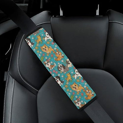 2 Pack Breathable Car Seat Straps Shoulder Pads for Adults and Children, All Vehicles, Floral Dog Gifts Harness Pads Strap, Pressure Relief - color: Pattern 137