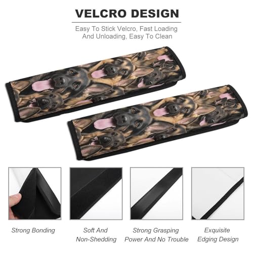 2 Piece German Sherpard Dog Car Seat Straps Shoulder Pads Universal Fit Automotive Seat Belt Protector for Kids, Car Seats Pushchair Strollers High Chair Pushchair - color: Pattern 750