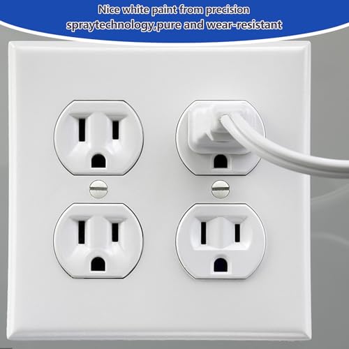 25 pcs 1.2" Wall Plate Screws, White Outlet Screws 6-32 Thread Light Electrical Cover Panel Switch Plate Screws(White） - color: White, size: 1.2"