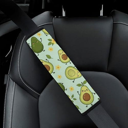 Universal Soft and Comfortable Green Avocado Seat Belt Shoulder Pad for Kids, Most Cars, 1 Pair Seat Belt Covers Cushion Anti-Slip Pad - color: Pattern 298