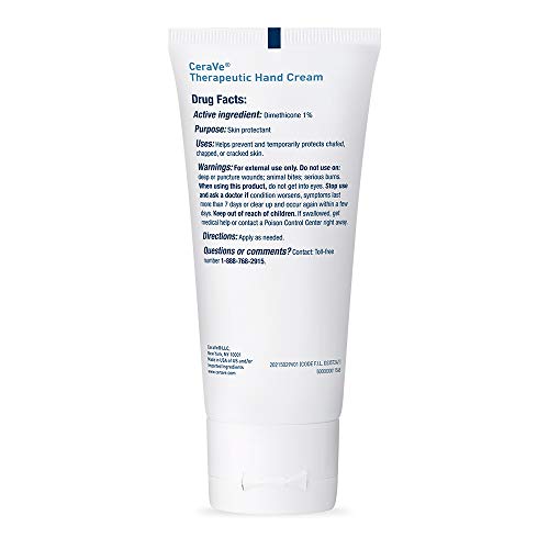 CeraVe Therapeutic Hand Cream for Dry Cracked Hands With Hyaluronic Acid and Niacinamide, Fragrance Free 3 Ounce - size: 3 Ounce (Pack of 1)