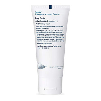 CeraVe Therapeutic Hand Cream for Dry Cracked Hands With Hyaluronic Acid and Niacinamide, Fragrance Free 3 Ounce - size: 3 Ounce (Pack of 1)